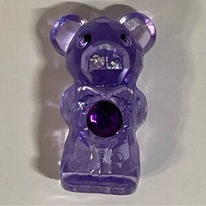 💜 [4/$25] TINY PURPLE TRANSLUCENT GEM LOOKING BEAR CHARM FIGURE COLLECTIBLE 💜